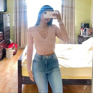 ❌SOLD❌ Pink Strappy Crop Top - Forever 21